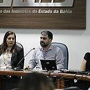 Fernanda Vaqueiro e Rafael Caubit da Oi e a advogada Ana Paula de Moraes, em painel sobre segurança de dados