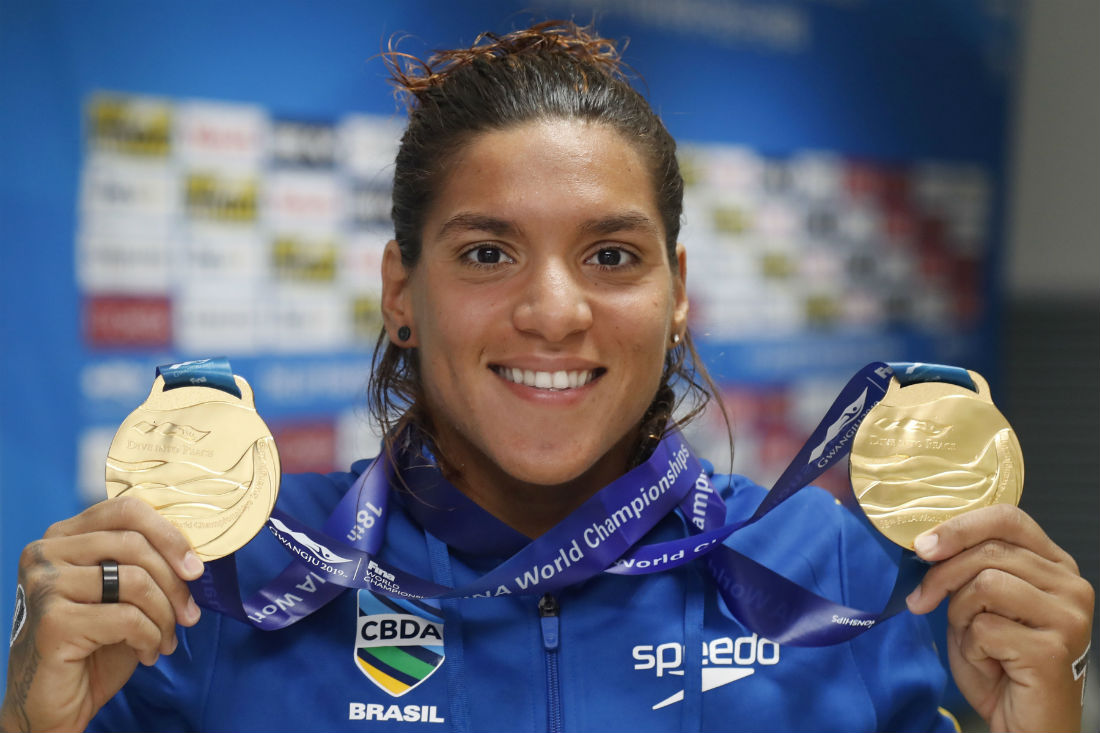 Ana Marcela nadou quatro provas e ganhou duas medalhas de ouro neste Mundial