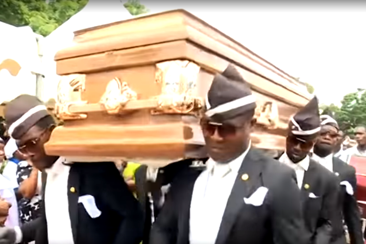 Dancing with coffin at funeral goes viral 