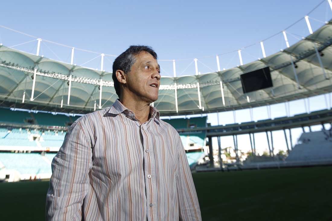 Osni na Arena Fonte Nova em 2013; no atual ou antigo estádio, ninguém fez mais gol que ele