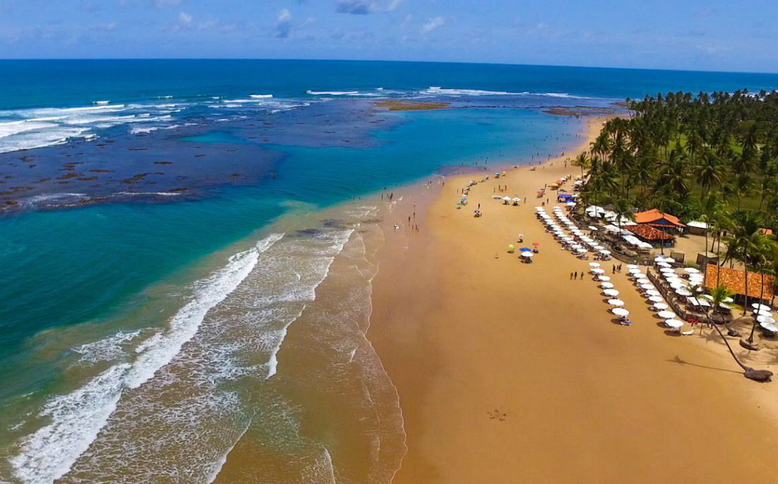 Taipu de Fora é uma das atrações da península de Maraú, no Sul baiano